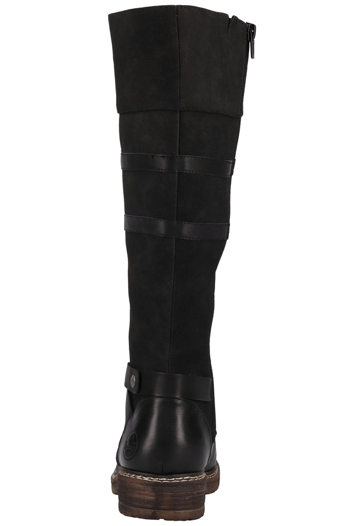 Rieker Stiefel Lederimitat Schwarz Warmfutter - surf4shoes