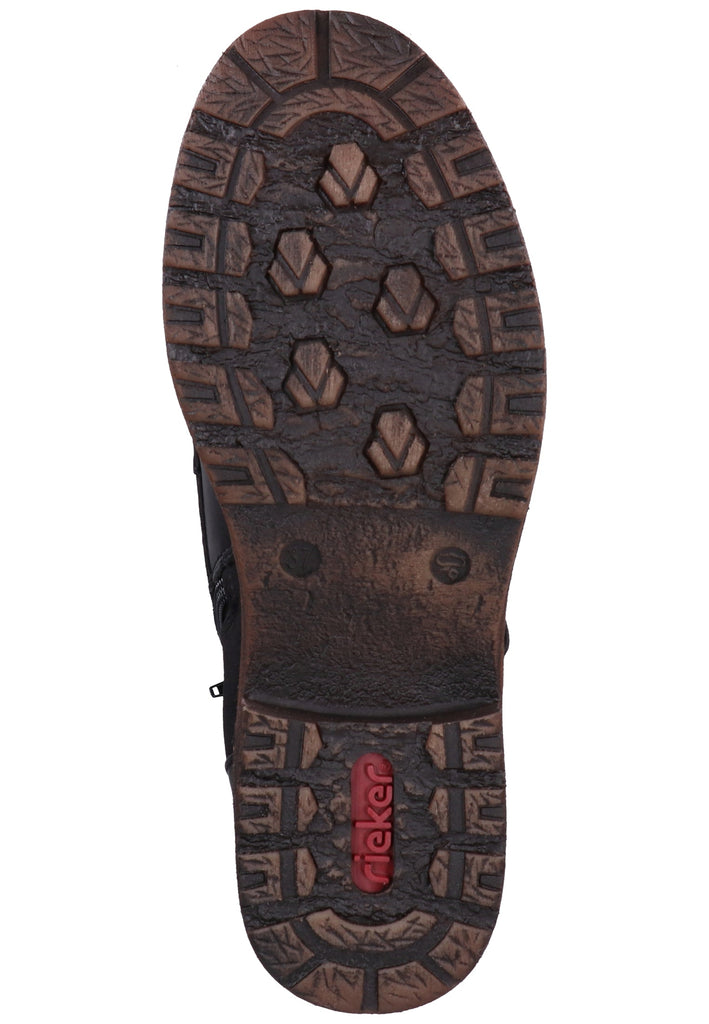 Rieker Stiefel Lederimitat Schwarz Warmfutter - surf4shoes