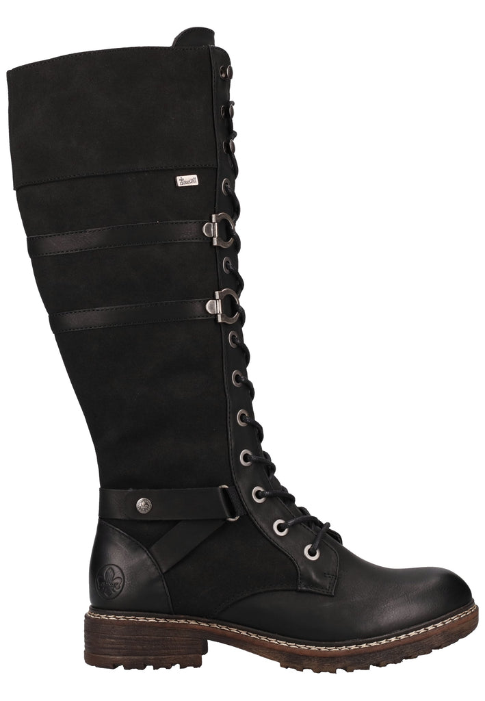 Rieker Stiefel Lederimitat Schwarz Warmfutter - surf4shoes