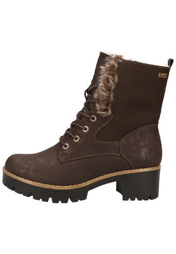 Rieker Stiefelette Lederimitat/Textil Moro Warmfutter - surf4shoes