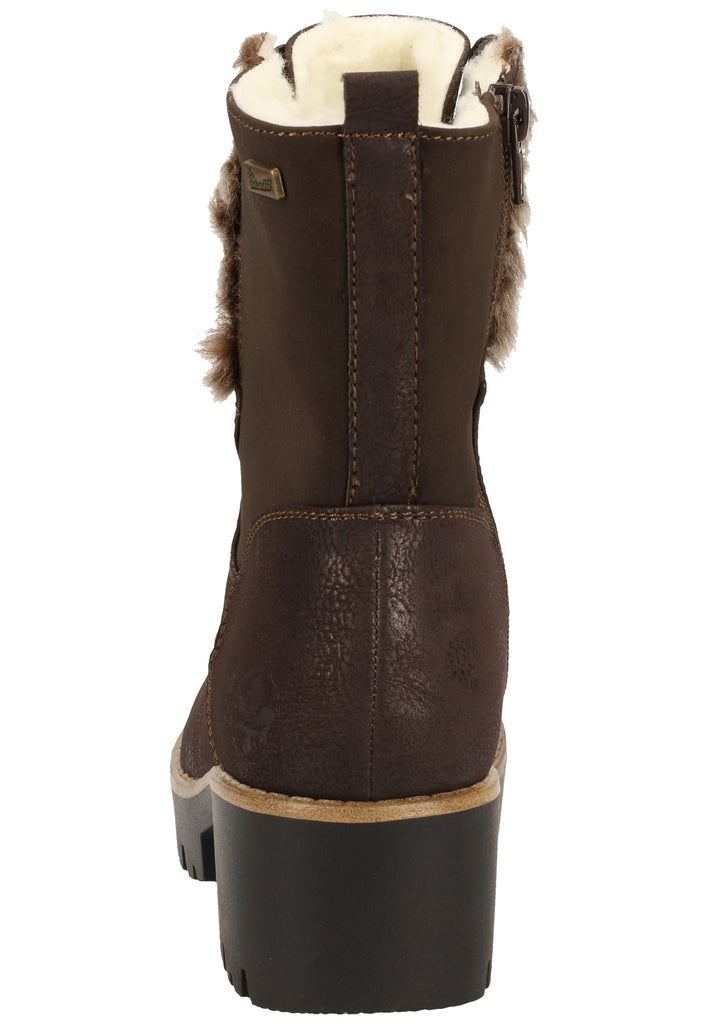 Rieker Stiefelette Lederimitat/Textil Moro Warmfutter - surf4shoes
