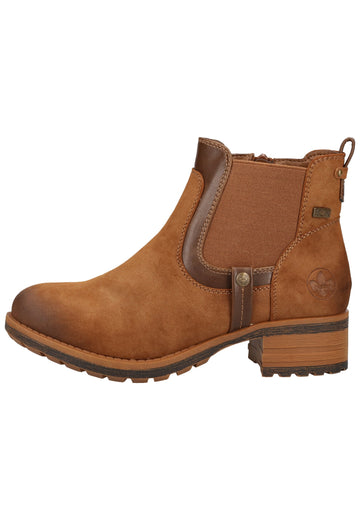 Rieker Stiefelette Lederimitat Braun Warmfutter - surf4shoes