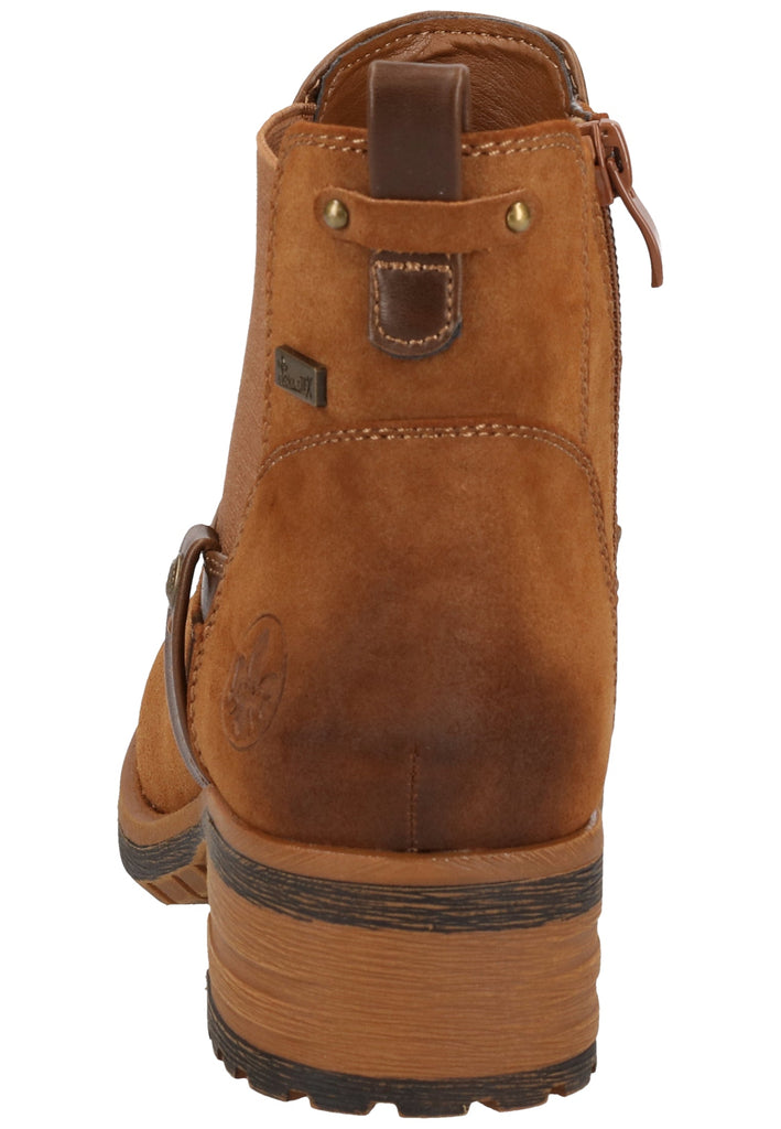 Rieker Stiefelette Lederimitat Braun Warmfutter - surf4shoes