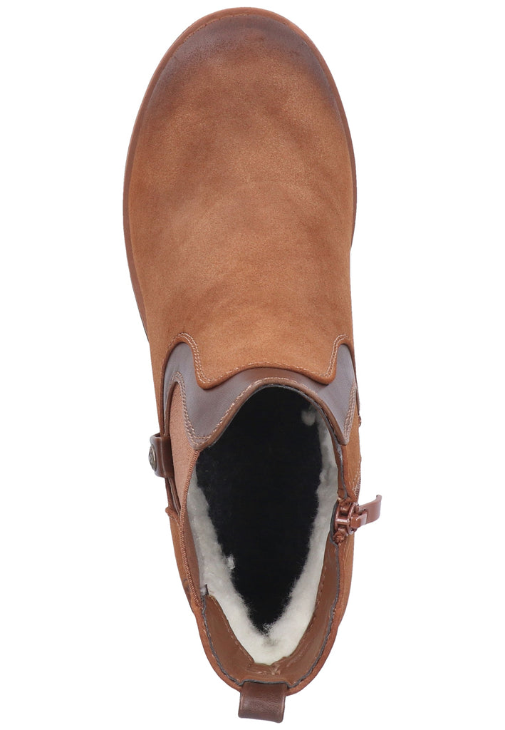 Rieker Stiefelette Lederimitat Braun Warmfutter - surf4shoes