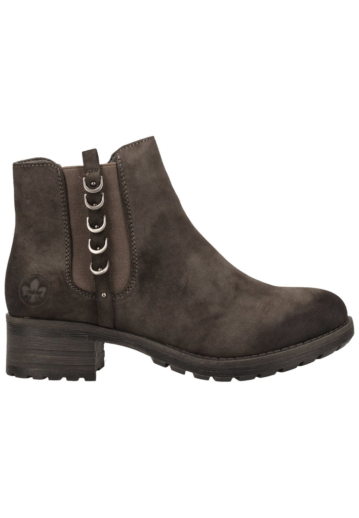 Rieker Stiefelette Lederimitat Anthrazit Warmfutter - surf4shoes