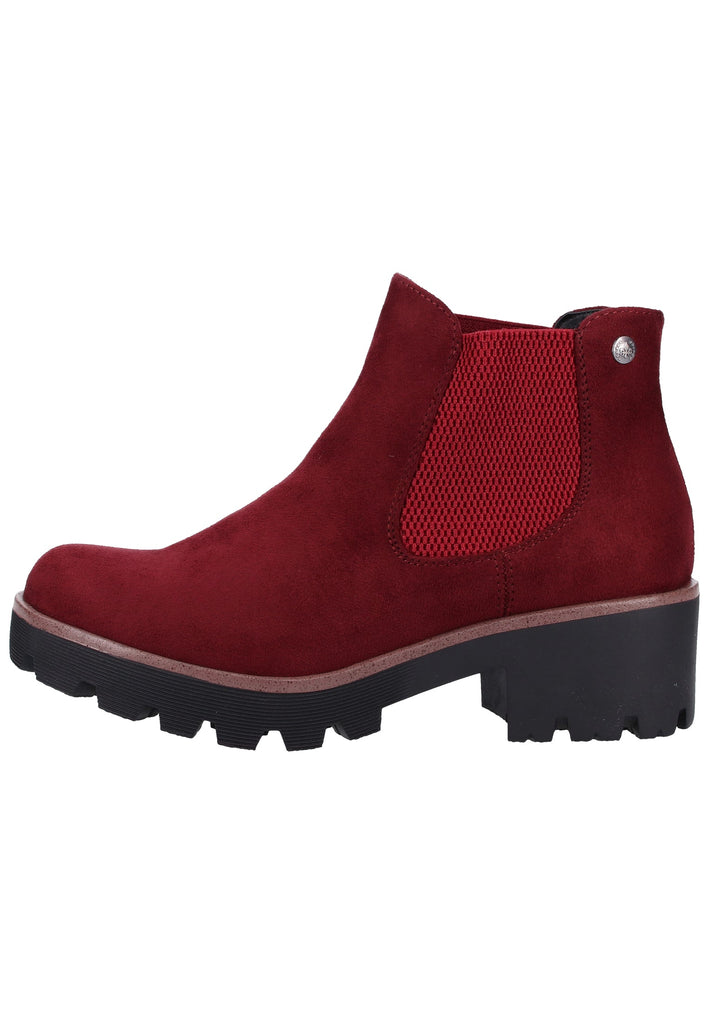 Rieker Stiefelette Lederimitat Rot - surf4shoes
