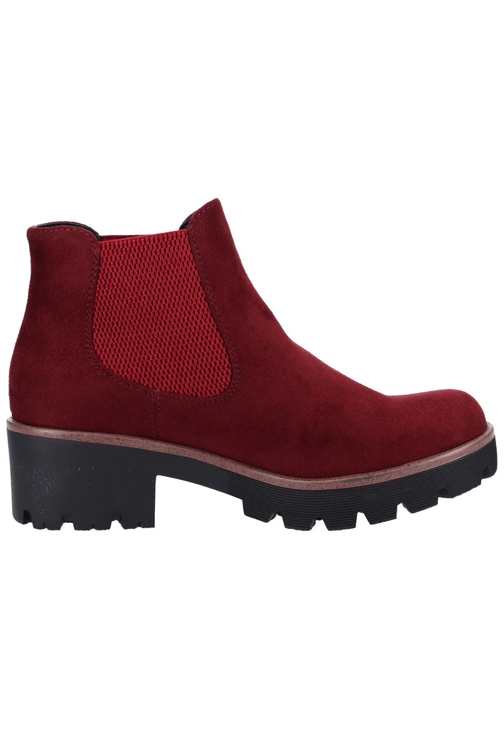Rieker Stiefelette Lederimitat Rot - surf4shoes