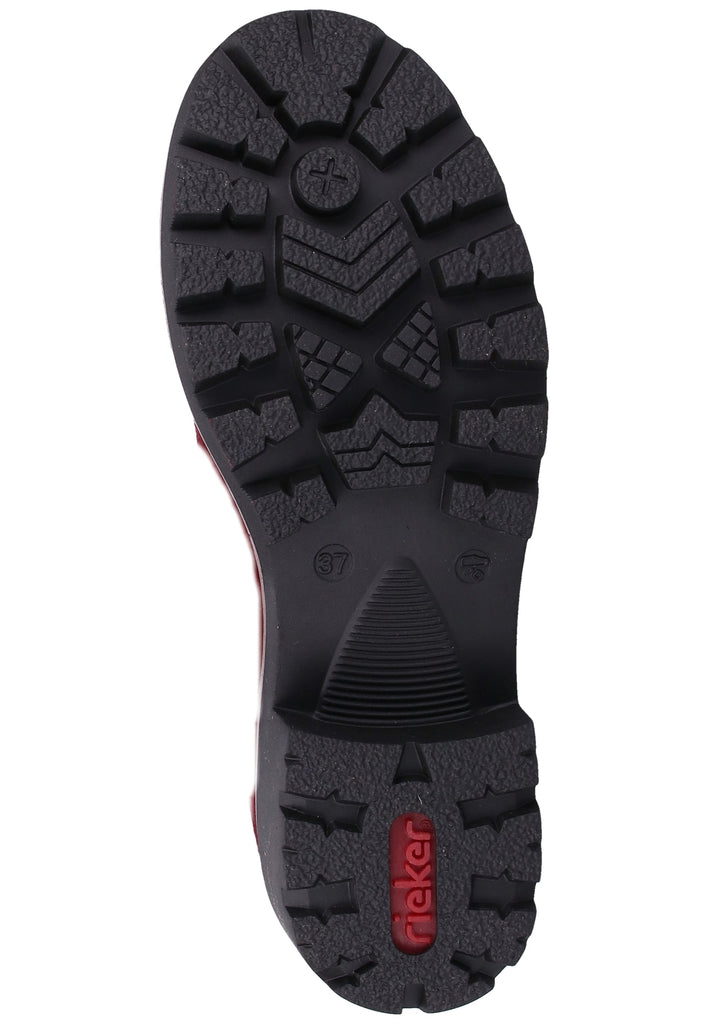 Rieker Stiefelette Lederimitat Rot - surf4shoes