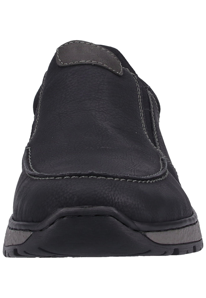 Rieker Slipper Lederimitat Schwarz - surf4shoes
