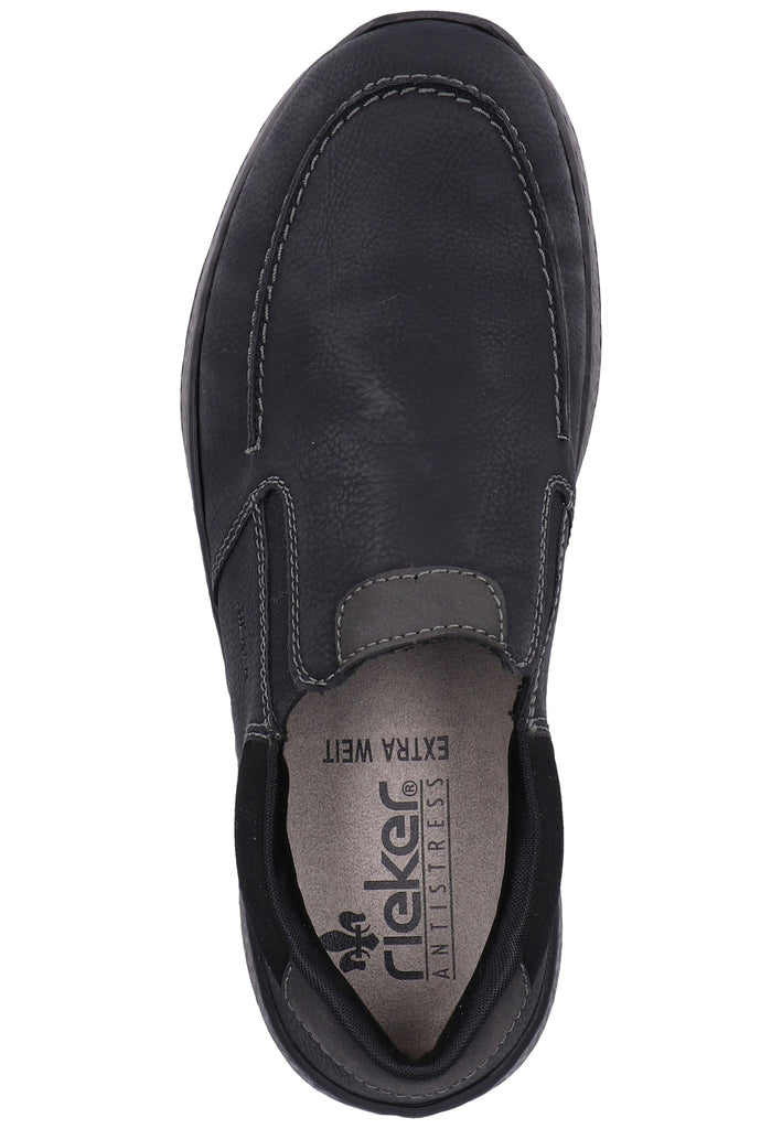 Rieker Slipper Lederimitat Schwarz - surf4shoes