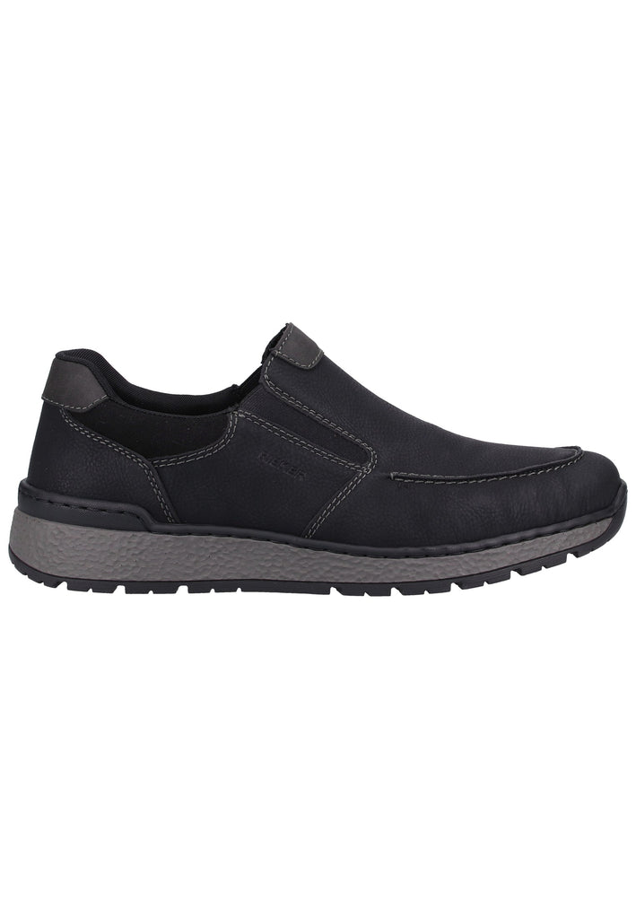 Rieker Slipper Lederimitat Schwarz - surf4shoes