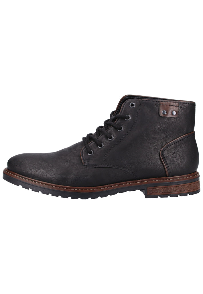 Rieker Stiefelette Lederimitat Schwarz/Braun Warmfutter - surf4shoes