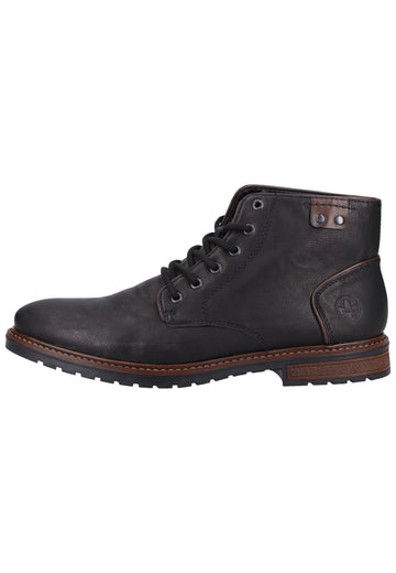 Rieker Stiefelette Lederimitat Schwarz/Braun Warmfutter - surf4shoes