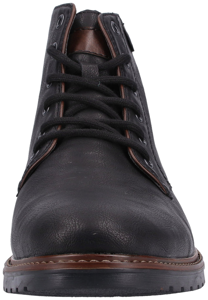 Rieker Stiefelette Lederimitat Schwarz/Braun Warmfutter - surf4shoes