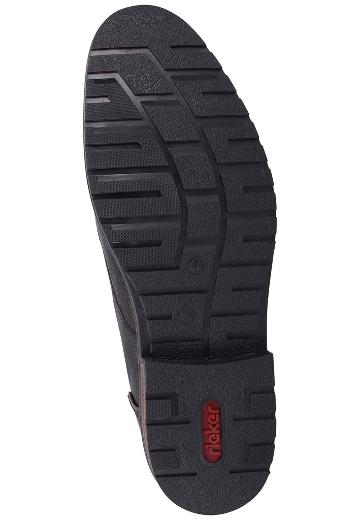 Rieker Stiefelette Lederimitat Schwarz/Braun Warmfutter - surf4shoes