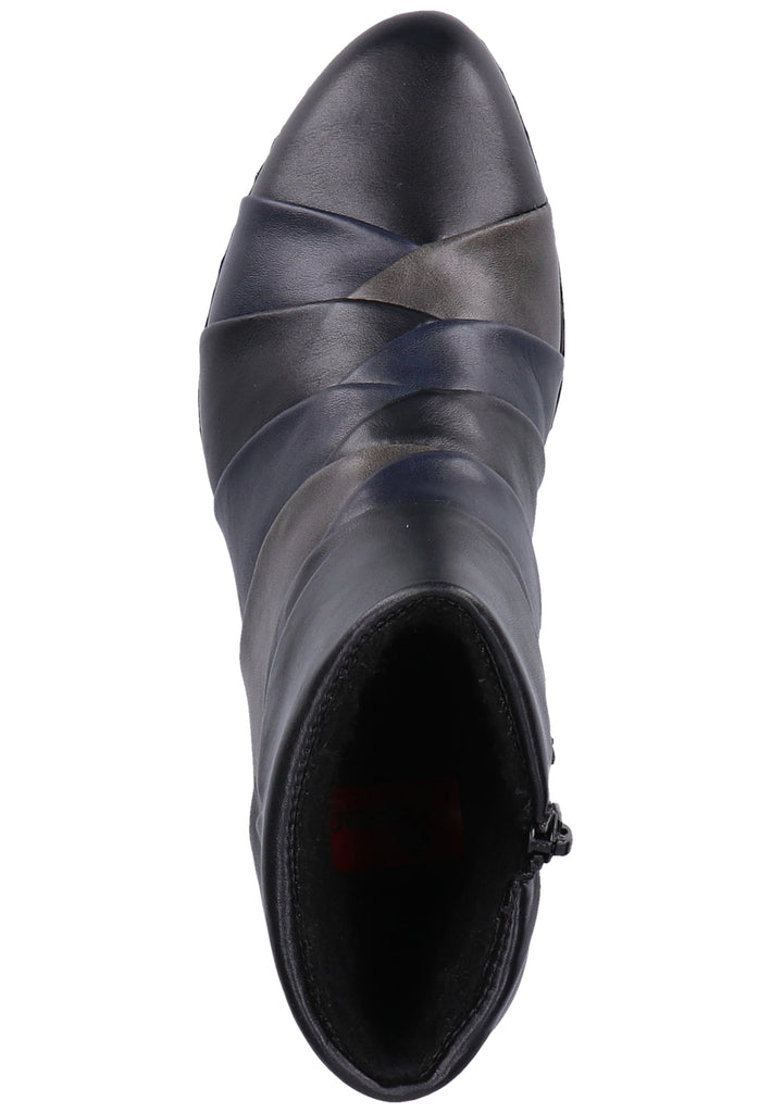 Rieker Stiefelette Lederimitat Schwarz/Blau Warmfutter - surf4shoes