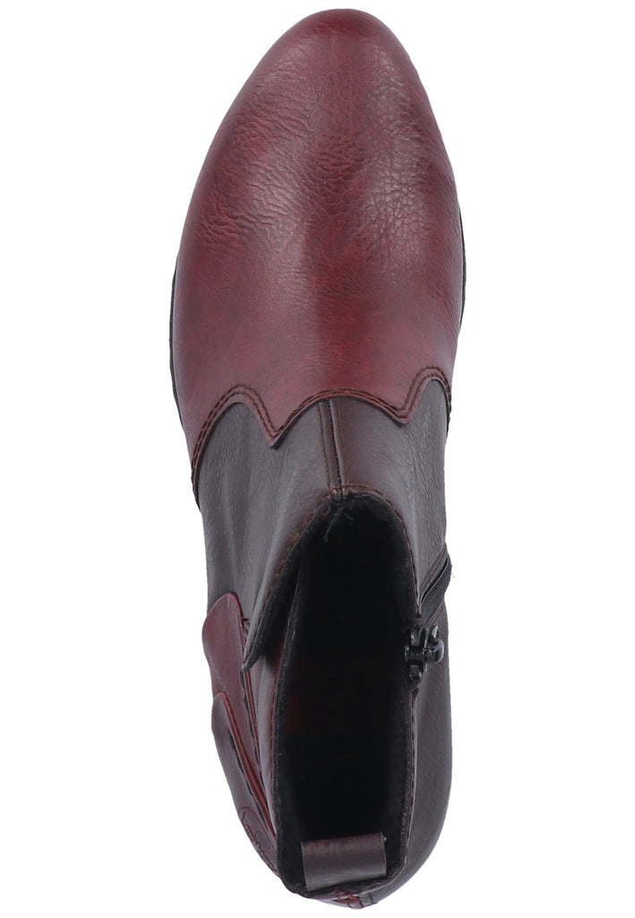Rieker Stiefelette Lederimitat Bordeaux - surf4shoes