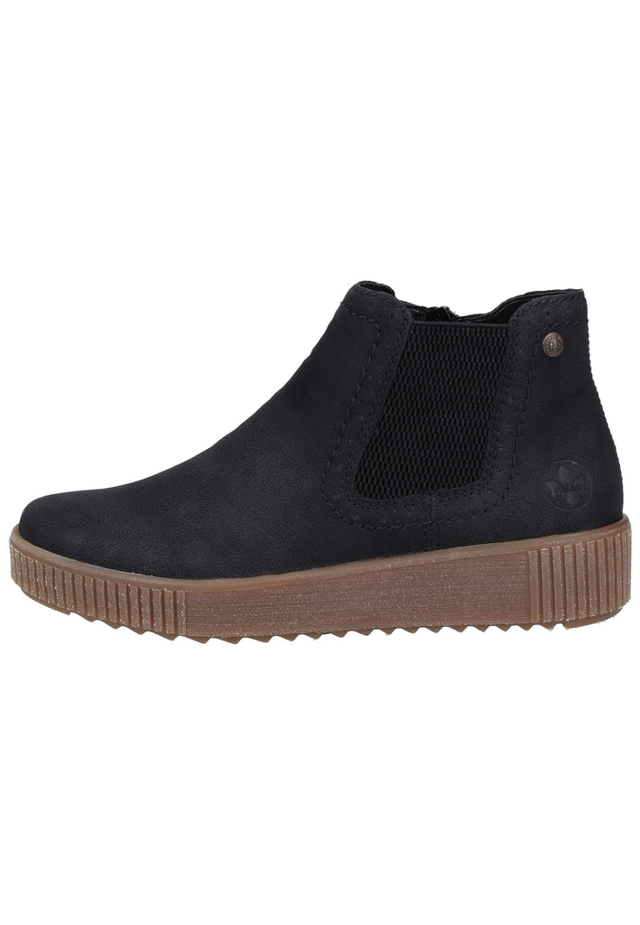 Rieker Stiefelette Lederimitat Schwarz Warmfutter - surf4shoes