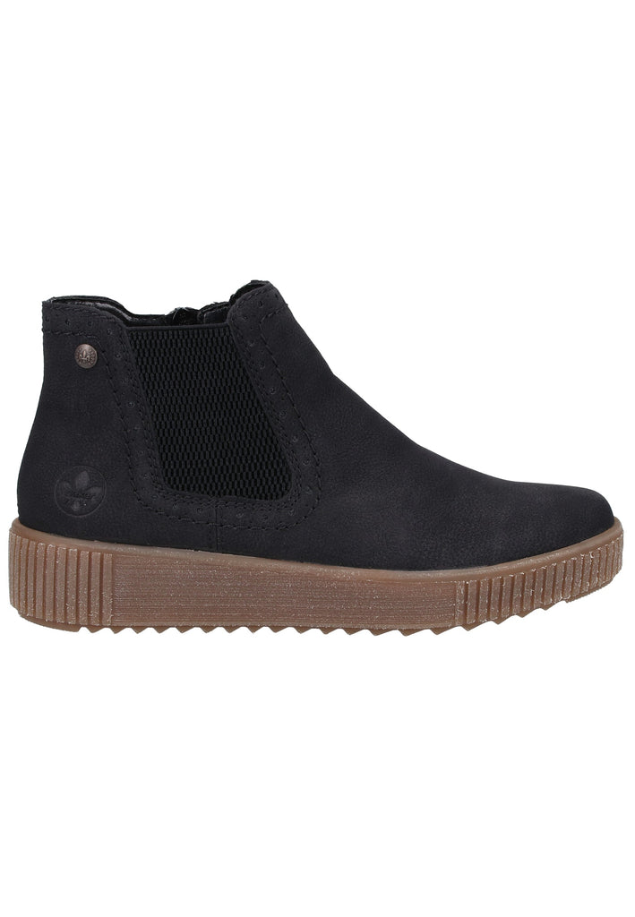 Rieker Stiefelette Lederimitat Schwarz Warmfutter - surf4shoes