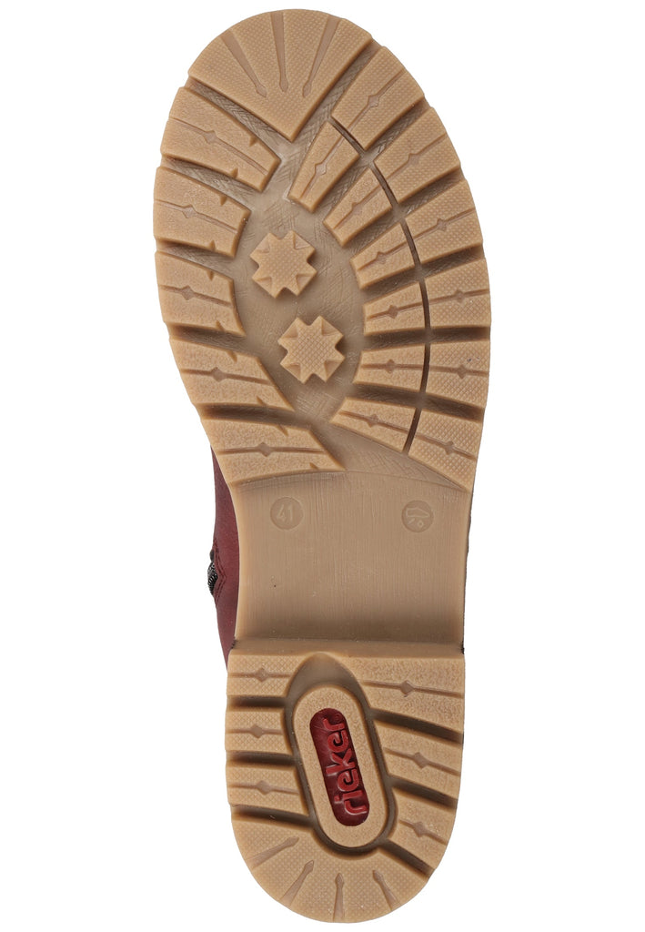 Rieker Stiefelette Lederimitat Bordeaux Warmfutter - surf4shoes