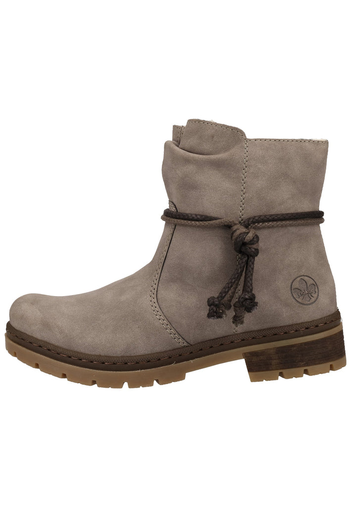 Rieker Stiefelette Lederimitat Grau Warmfutter - surf4shoes