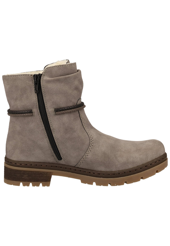 Rieker Stiefelette Lederimitat Grau Warmfutter - surf4shoes