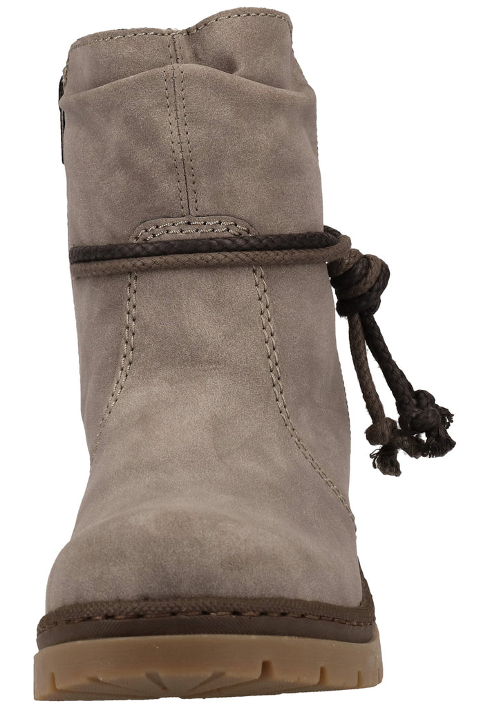 Rieker Stiefelette Lederimitat Grau Warmfutter - surf4shoes