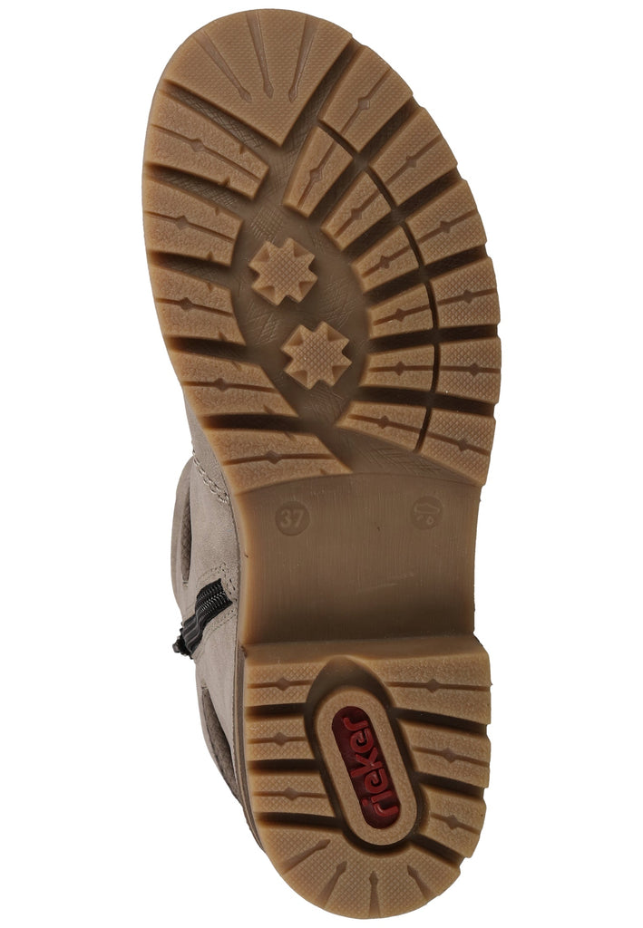 Rieker Stiefelette Lederimitat Grau Warmfutter - surf4shoes