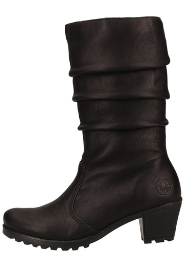 Rieker Stiefel Lederimitat Schwarz Warmfutter - surf4shoes