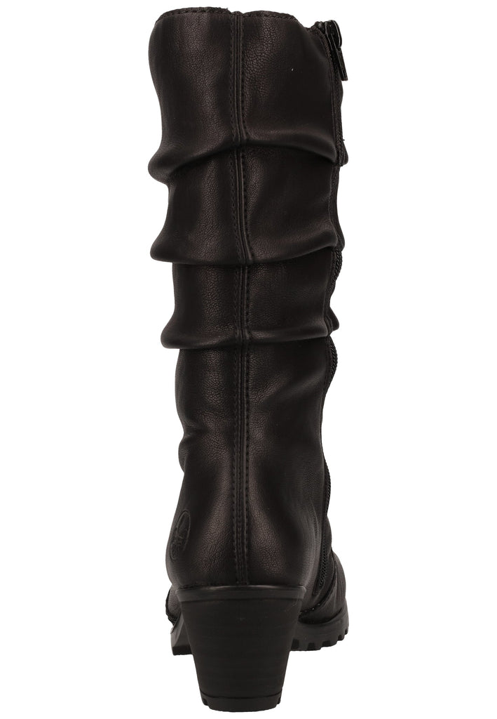 Rieker Stiefel Lederimitat Schwarz Warmfutter - surf4shoes