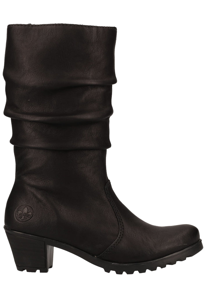 Rieker Stiefel Lederimitat Schwarz Warmfutter - surf4shoes