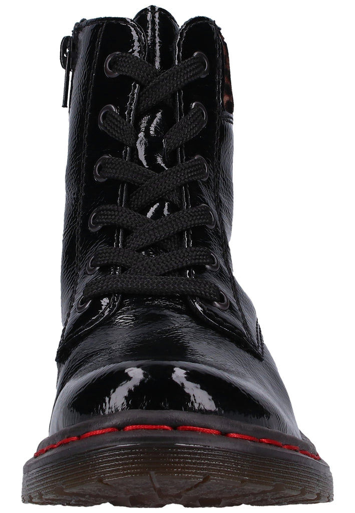 Rieker Stiefelette Lederimitat Schwarz/Beige - surf4shoes