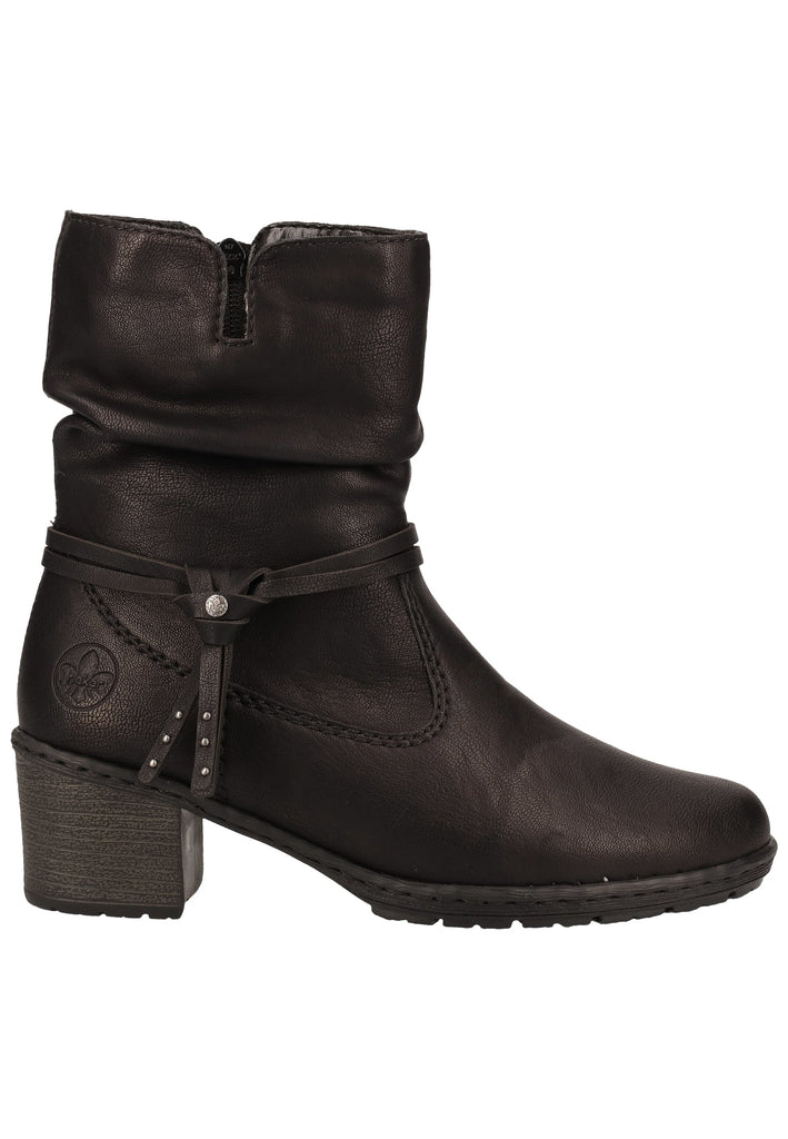 Rieker Stiefelette Lederimitat Schwarz Warmfutter - surf4shoes