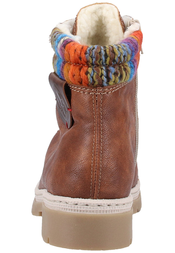 Rieker Stiefelette Lederimitat Nussbraun Warmfutter - surf4shoes