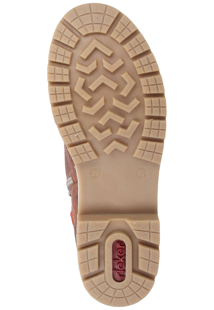 Rieker Stiefelette Lederimitat Nussbraun Warmfutter - surf4shoes