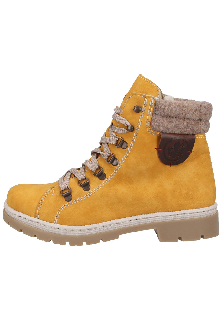Rieker Stiefelette Lederimitat Braun Warmfutter - surf4shoes