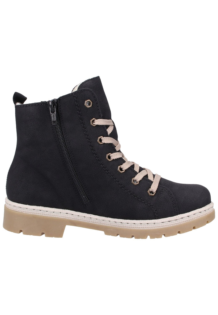 Rieker Stiefelette Lederimitat/Textil Schwarz Warmfutter - surf4shoes