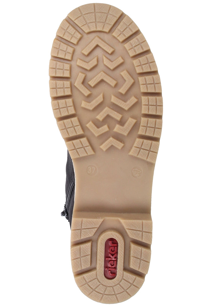 Rieker Stiefelette Lederimitat/Textil Schwarz Warmfutter - surf4shoes