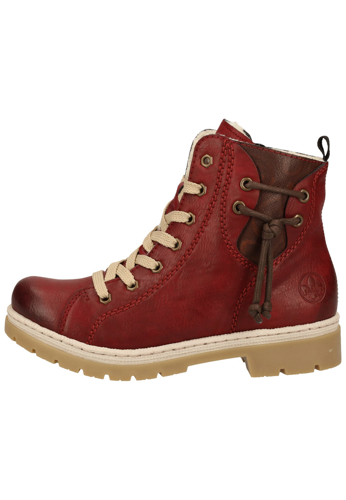 Rieker Stiefelette Lederimitat Wine Warmfutter - surf4shoes