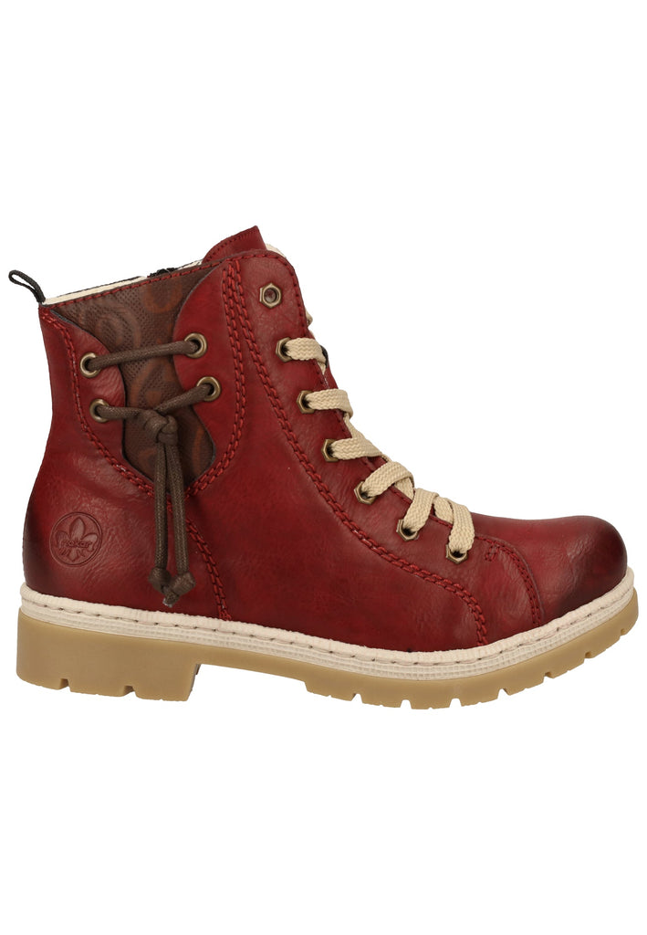 Rieker Stiefelette Lederimitat Wine Warmfutter - surf4shoes