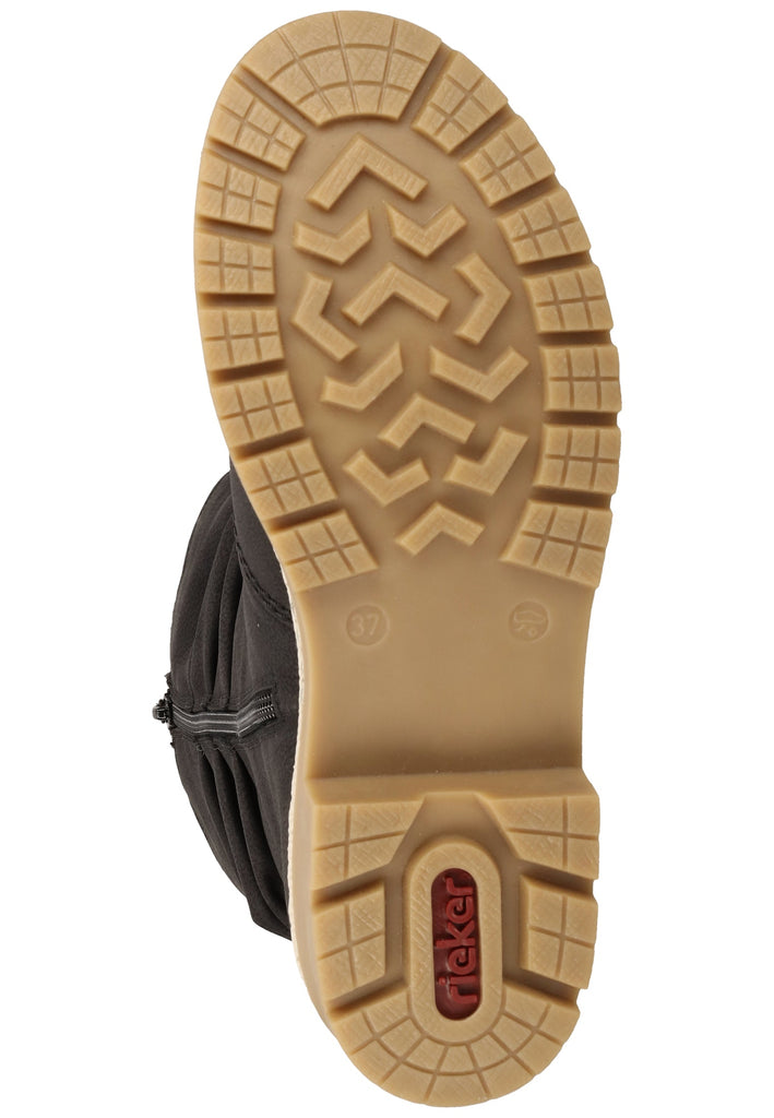 Rieker Stiefel Lederimitat Schwarz Warmfutter - surf4shoes