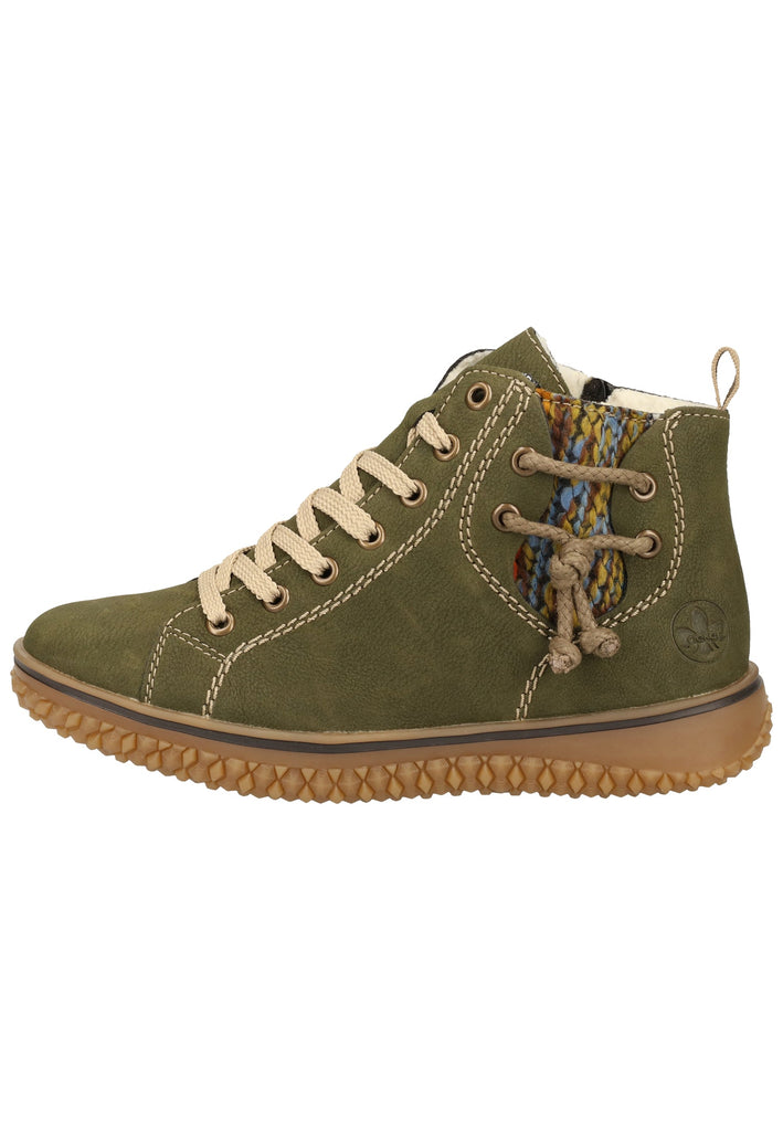 Rieker Stiefelette Lederimitat Braun Warmfutter - surf4shoes