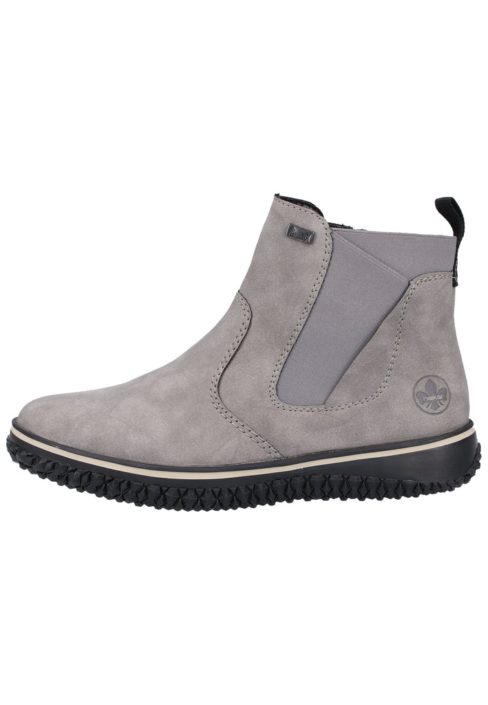Rieker Stiefelette Lederimitat Grau Warmfutter - surf4shoes