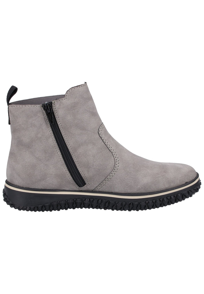 Rieker Stiefelette Lederimitat Grau Warmfutter - surf4shoes