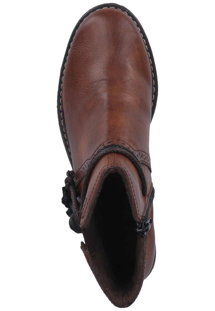 Rieker Stiefelette Lederimitat Braun - surf4shoes