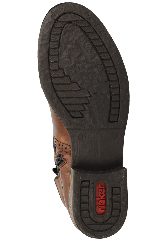 Rieker Stiefelette Lederimitat Braun - surf4shoes