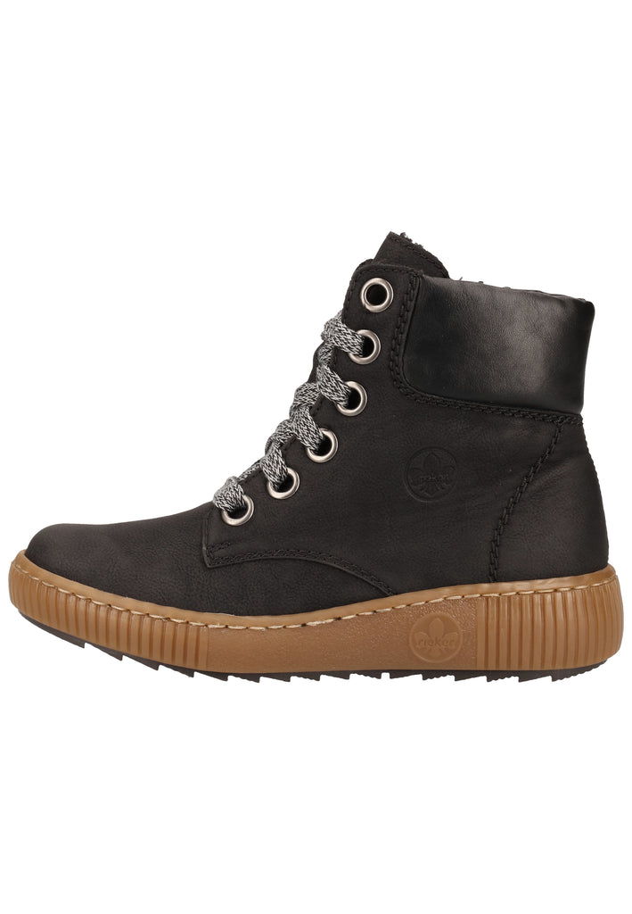 Rieker Stiefelette Lederimitat Schwarz Warmfutter - surf4shoes