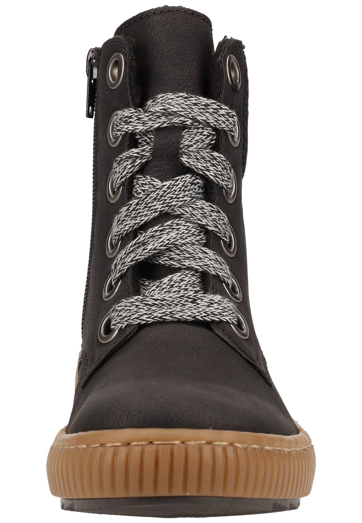 Rieker Stiefelette Lederimitat Schwarz Warmfutter - surf4shoes