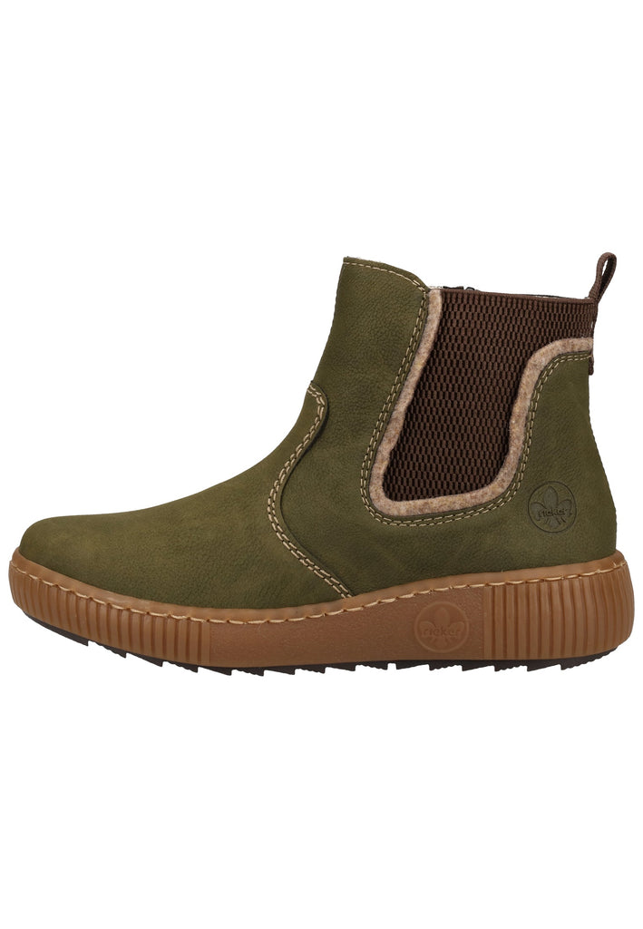 Rieker Stiefelette Lederimitat Braun Warmfutter - surf4shoes