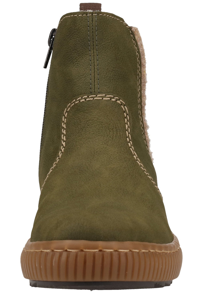 Rieker Stiefelette Lederimitat Braun Warmfutter - surf4shoes